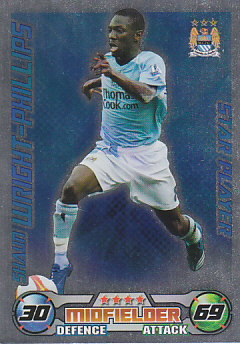 Shaun Wright-Phillips Manchester City 2008/09 Topps Match Attax Star Player #180